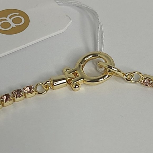 Gorjana Bracelet Lexi 18K Gold Plated Crystal Blush Pink NEW - Picture 7 of 10